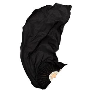 百战成诗扇子舞蹈扇真丝纯黑色长绸扇古典舞跳舞专用表演演出道具