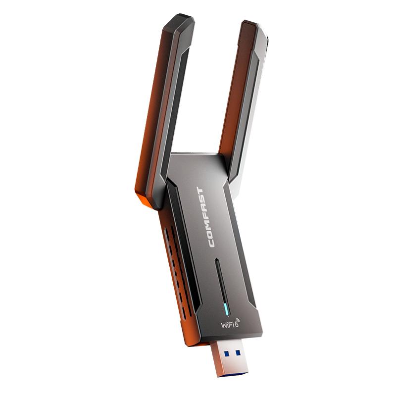 USB无线网卡台式电脑wifi接收器千兆网络笔记本台式机wifi6发射器三频免驱2.5G外置无线网卡插COMFAST-972AX