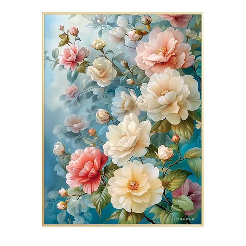 陌上繁花钻石画2026新款高颜值卧室花朵满粘砖贴钻十字绣花开富贵