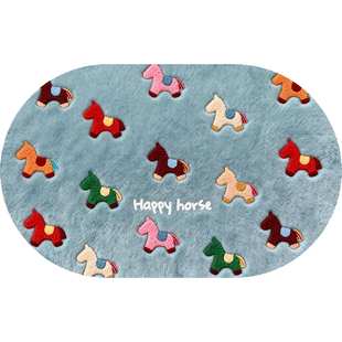 仿亚麻浴室地垫吸水速干脚垫2026新款马年红色卫生间厕所防滑地毯