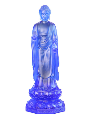 琉璃东方三圣站像药师佛日月光菩萨家用佛堂供毒摆放大尺寸摆件