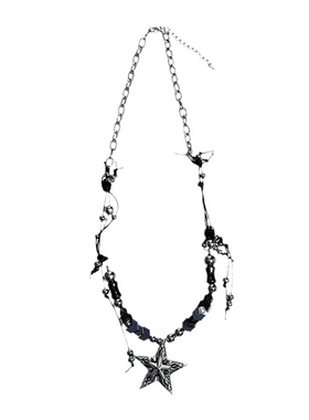 五角星做旧朋克风锁骨链项链男女