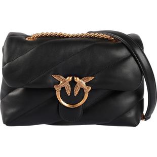 PINKO女包2025新款单肩斜挎包燕子包女士国际大牌皮质包包链条包