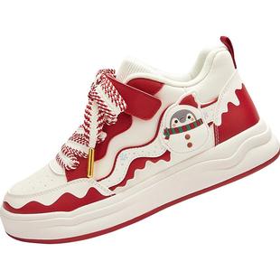 巴拉巴拉童鞋儿童板鞋女童小白鞋春秋低帮2026新款潮透气红色鞋子