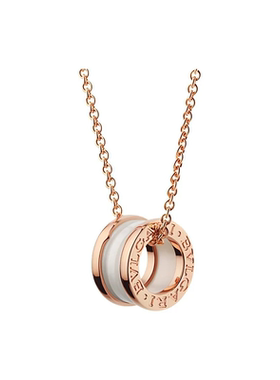 9.9新Bvlgari/宝格丽B.ZERO1系列三环18k金男女同款玫瑰金色项链