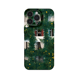 绿房子~文艺小众插画艺术ins适用iPhone16/15pro手机壳新款华为mate70小米14vivoS19软iqooneo10苹果14findx8