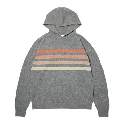 TACITURNLI条纹羊毛帽衫拼色