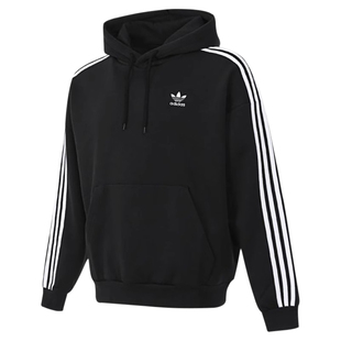 阿迪达斯三叶草新款男子加绒保暖套头衫三条纹卫衣JP1070 JC6251