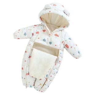 贝肽斯婴儿衣服夹棉连体衣冬加厚小月龄外出抱抱服宝宝冬装棉服