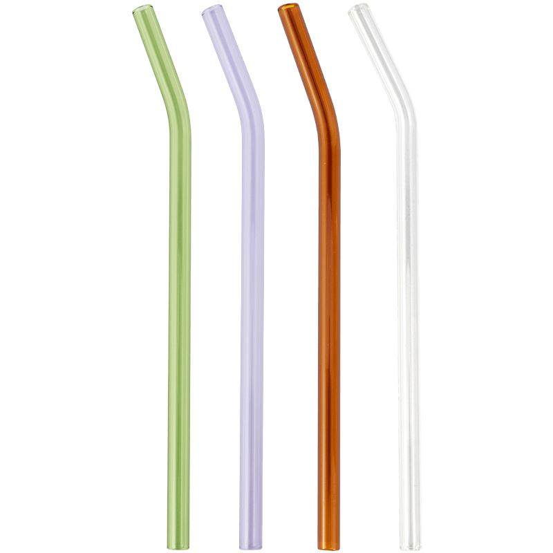 卡罗特玻璃吸管非一次性耐热孕产妇喝水弯曲透明细吸管防口红彩色