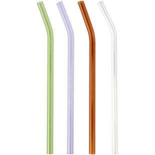 卡罗特玻璃吸管非一次性耐热孕产妇喝水弯曲透明细吸管防口红彩色