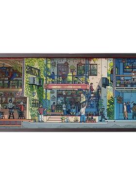 84型拼图相框84x38实木画框