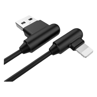 品胜适用苹果14数据线iphone13promax弯头8plus手机快充直角L型xr湾头ip12横头11加长2米6S冲xs充电器USB通用