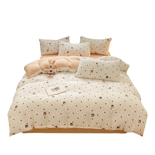 2025新款双层纱被套单件150x200x230宿舍单双人被罩非全棉纯棉180