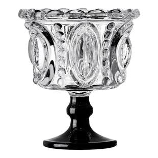 臻皿 ins风棕色水晶冰淇淋甜品杯欧式家用高脚杯子玻璃杯女高颜值