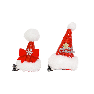 可爱圣诞头饰圣诞帽发夹边夹发卡甜美小鹿鹿角小夹子圣诞节礼物女