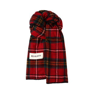 围巾女冬季加厚披肩百搭格子仿羊绒圣诞新年加厚红色保暖防寒围脖
