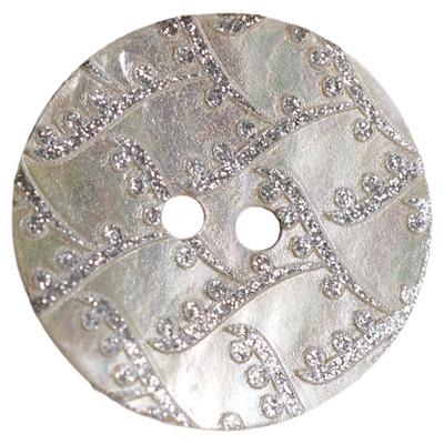 贝壳闪亮银色格纹纽扣