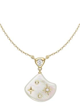 何方925银贝母星光锁骨链女夏日