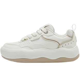 乔丹波浪鞋丨女鞋厚底板鞋女2025秋季新款学生休闲面包鞋运动鞋子