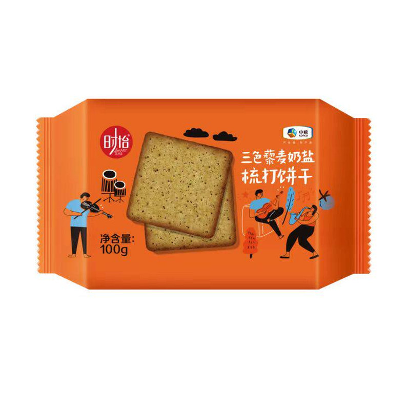 中粮时怡三色藜麦奶盐梳打饼干独酥性饼干