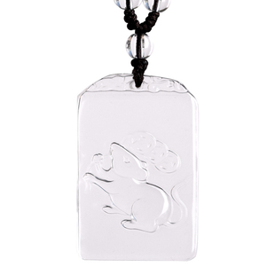 天然白水晶十二生肖属鼠本命年吊坠男女项链猴龙猪兔羊守护神挂件