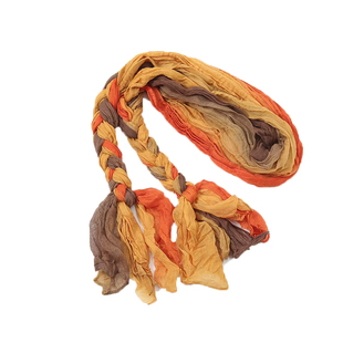 加长款麻花辫围巾女春秋冬季薄出游包头披肩褶皱护颈百搭围脖丝巾