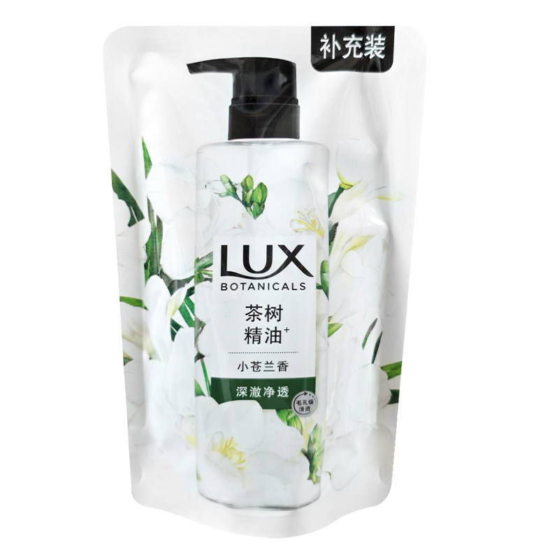 力士茶树精油小苍兰沐浴露袋装