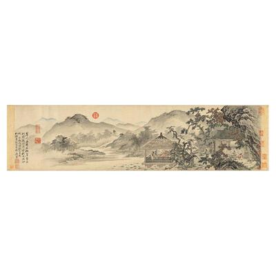 唐寅唐伯虎松崖别业图国画山水画