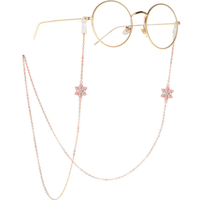 雪花镶钻眼镜挂脖链条洋玛丽庄主