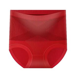 X黑绷带高腰无痕舒适收腹裤蚕丝底档塑身提臀女士大码三角内裤头