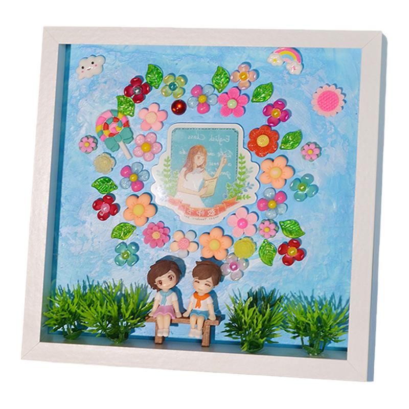 diy手工画白托盘装饰画 马赛克白胚画框儿童自制益智创意材料包