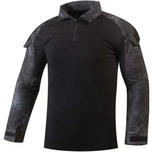 暗夜迷彩长袖T恤男女CP户外修身蛙皮上衣蛙服套装军迷拓展教官服