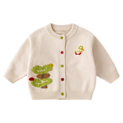 嘟嘟家女童开衫外套冬季儿童毛衣洋气男童针织衫冬款女宝上衣童装