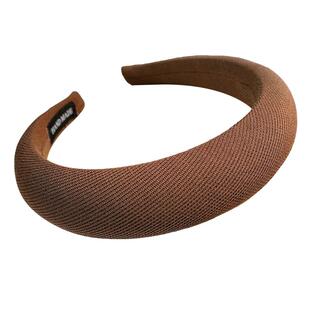 韩国网红色宽边海绵发箍高颅顶小众压发头箍百搭外出显脸小女发卡