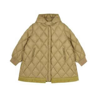 江南布衣童装奥莱秋装中长款羽绒服连帽菱格保暖男女童jnbybyjnby