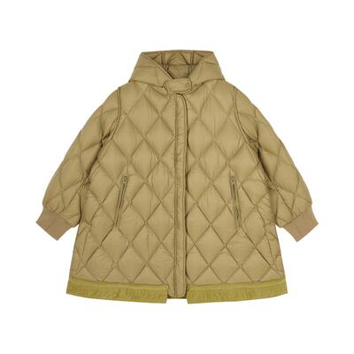 江南布衣童装奥莱秋装中长款羽绒服连帽菱格保暖男女童jnbybyjnby