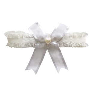 青空酱 手作白色透明蕾丝花边蝴蝶结大腿环 拍照吊袜带性感小物