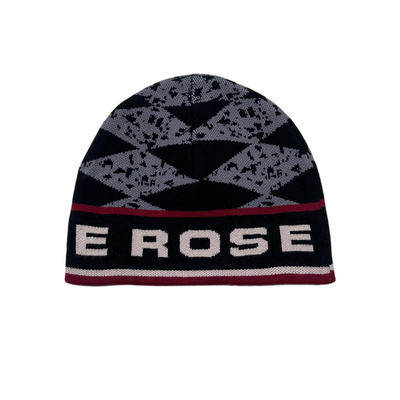 Martine Rose菱格复古撞色logo双面戴针织冷帽毛线帽男女小众潮流