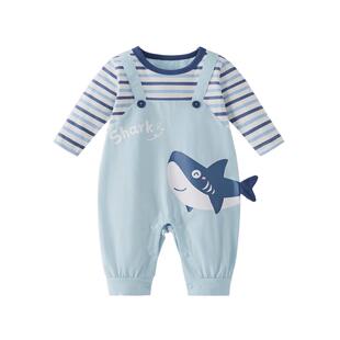 jellybaby婴幼连体衣a类宝宝假两件爬服早春婴幼儿1哈衣男宝春装