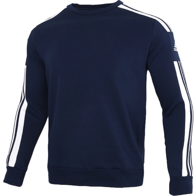 阿迪达斯加绒卫衣男装秋季新款黑色圆领运动外套正品休闲服套头衫