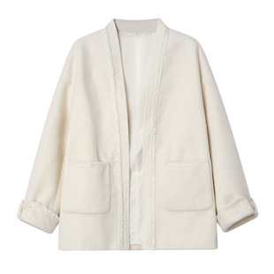 IEF/爱依服【大码女装】呢子大衣2025秋冬新款法式温柔毛呢中外套