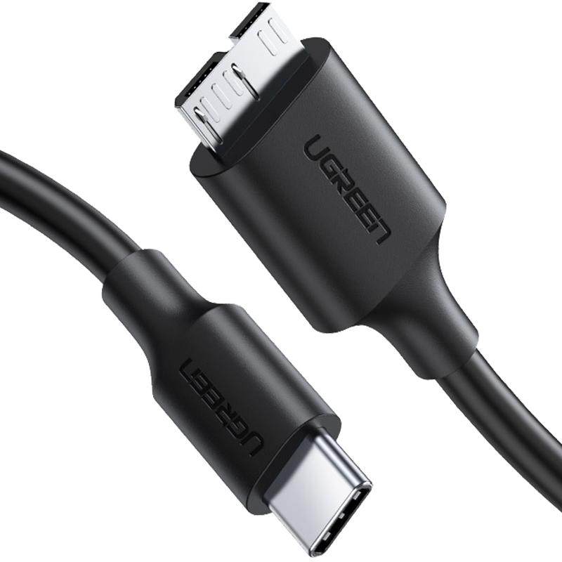 绿联typec移动硬盘数据线microusb3.0连接笔记本电脑台式适用于三星手机西部wd东芝希捷seagate硬盘盒toshiba