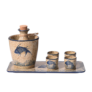 复古日式陶瓷酒具套装烧酒杯温酒壶清酒壶白酒杯分酒器烫酒小酒蛊