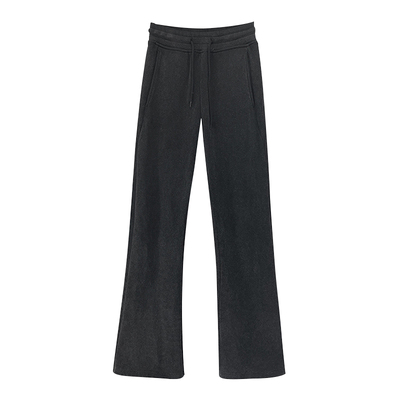 搭配神裤加绒黑色直筒阔腿裤女