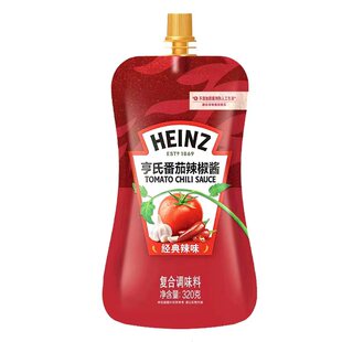 亨氏番茄辣椒酱320g辣酱披萨汉堡酱意大利面酱手抓饼鸡肉卷辣沙司
