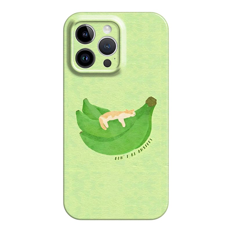 香蕉睡觉猫咪适用iphone17promax菲林手机壳苹果16华为p70nova9vivos30iqoo11软红米k80note14小米15一加13硬