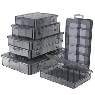 多格零件盒透明塑料分格箱小零件收纳盒螺丝盒电子元件分类工具盒