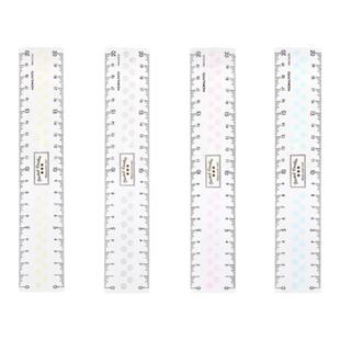 日本kokuyo尺子国誉直尺带波浪线小学生波浪尺亚克力透明曲线15cm/20cm淡彩曲奇格尺子学生专用套装旗舰店