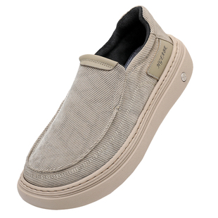 老北京布鞋男款秋冬薄绒二棉鞋加绒保暖宽脚男鞋厚底休闲男士棉鞋